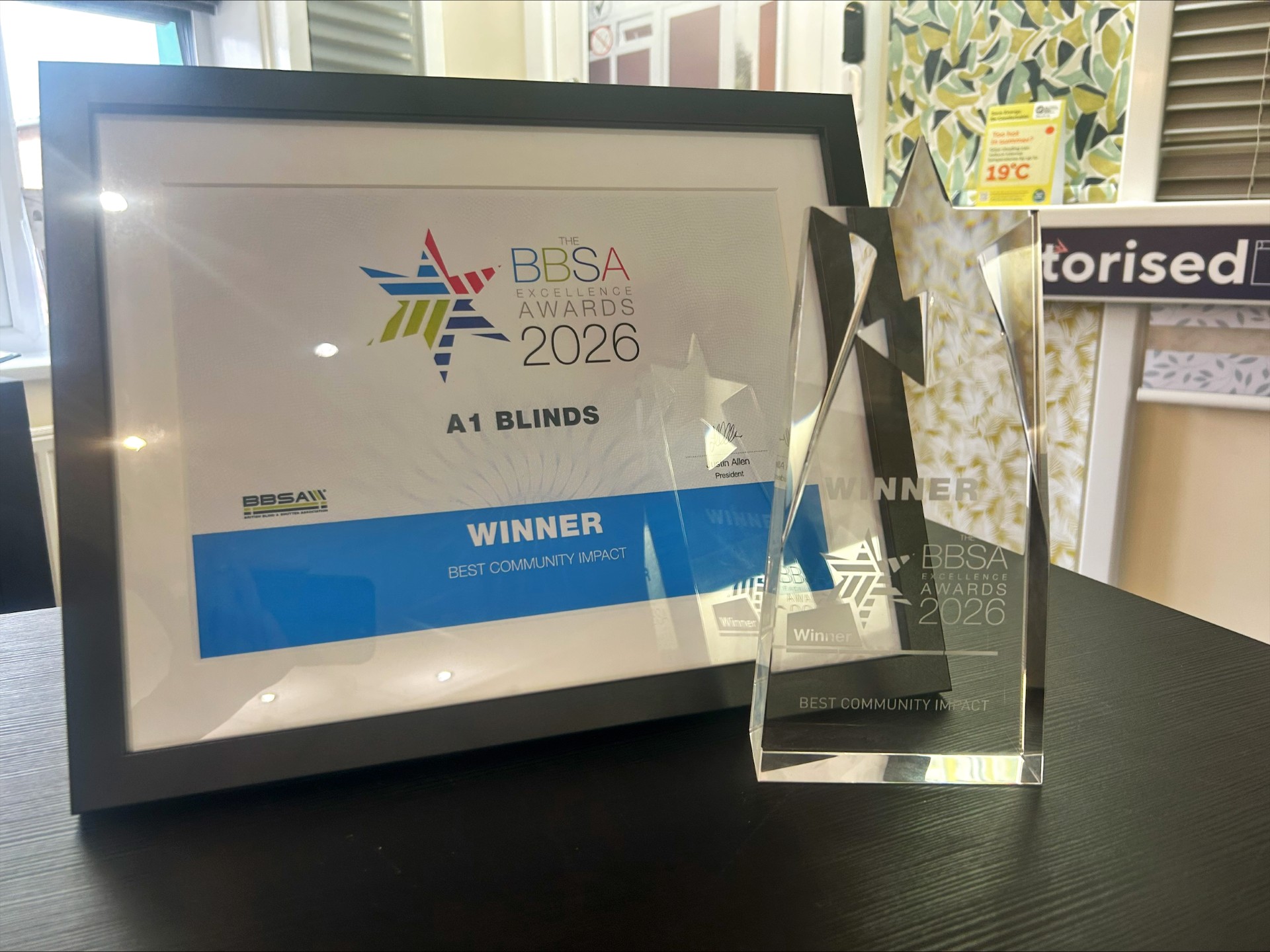 A1 Blinds Wins BBSA Award for Best Community Impact