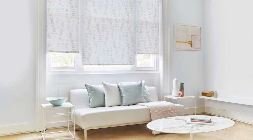 White roller blinds