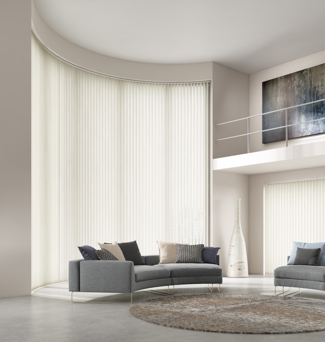 Vertical blinds for bay windows