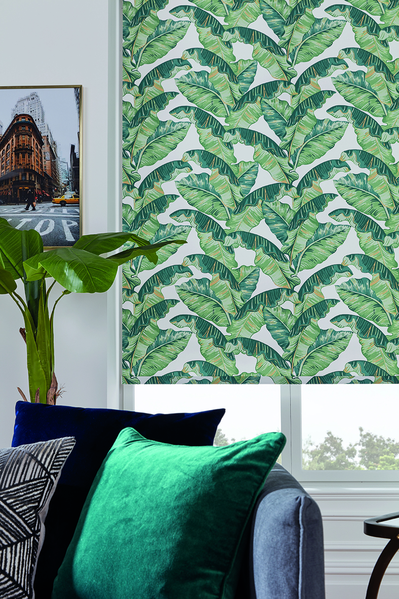 Green Patterned Blinds