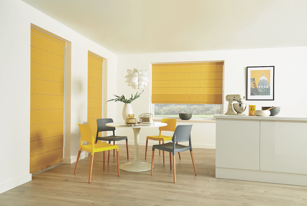 Yellow Roman Blinds