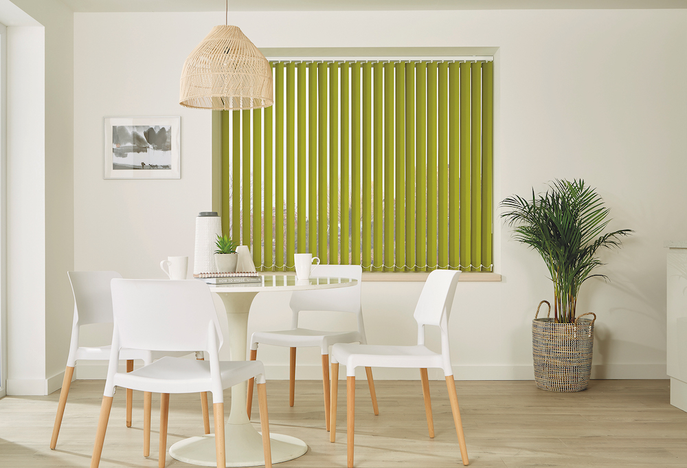 Green vertical window blinds 