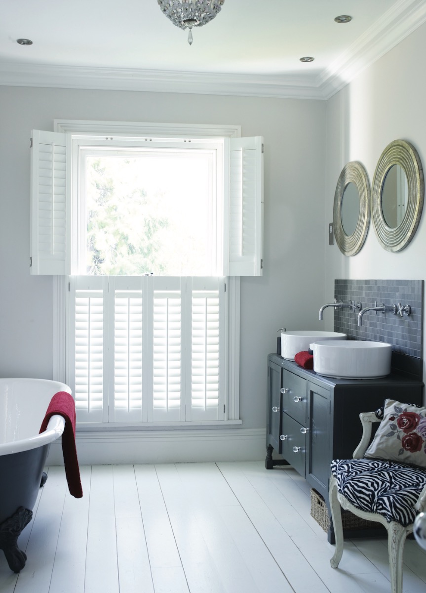 Plantation shutters for the bathroom